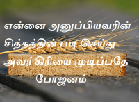 என்னை அனுப்பியவரின் சித்தத்தின் படி செய்து அவர் கிரியை முடிப்பதே போஜனம்