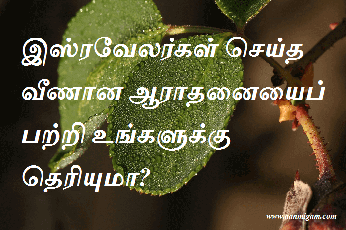 இஸ்ரவேலர்கள் செய்த வீணான ஆராதனையைப் பற்றி உங்களுக்கு தெரியுமா