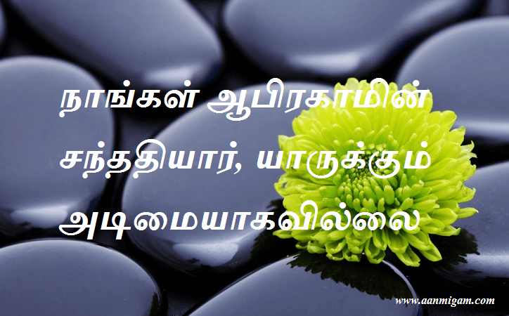 நாங்கள் ஆபிரகாமின் சந்ததியார், யாருக்கும் அடிமையாகவில்லை