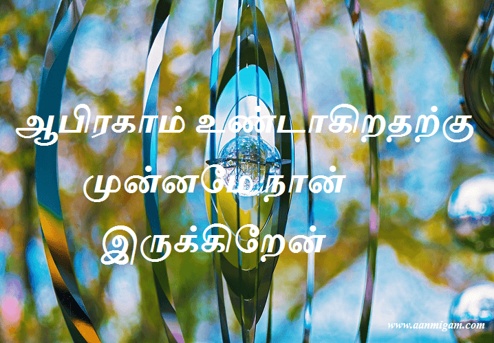 ஆபிரகாம் உண்டாகிறதற்கு முன்னமே நான் இருக்கிறேன்.