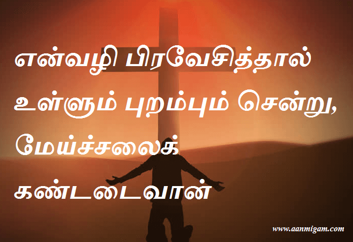 என்வழி பிரவேசித்தால் உள்ளும் புறம்பும் சென்று, மேய்ச்சலைக் கண்டடைவான்