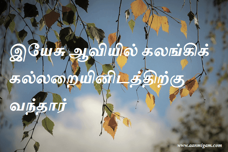 இயேசு ஆவியில் கலங்கிக் கல்லறையினிடத்திற்கு வந்தார்