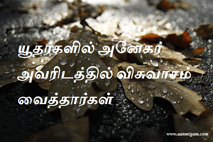 யூதர்களில் அனேகர் அவரிடத்தில் விசுவாசம் வைத்தார்கள்