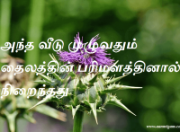 அந்த வீடு முழுவதும் தைலத்தின் பரிமளத்தினால் நிறைந்தது