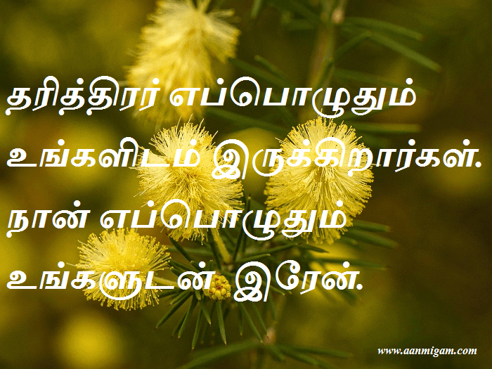 தரித்திரர் எப்பொழுதும் உங்களிடம் இருக்கிறார்கள். நான் எப்பொழுதும் உங்களுடன் இரேன்