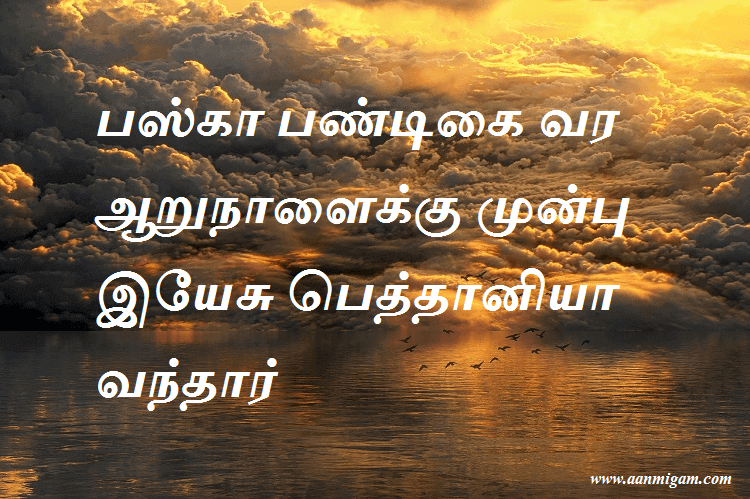 பஸ்கா பண்டிகை வர ஆறுநாளைக்கு முன்பு இயேசு பெத்தானியா வந்தார்