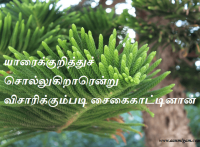 யாரைக்குறித்துச் சொல்லுகிறாரென்று விசாரிக்கும்படி சைகைகாட்டினான்