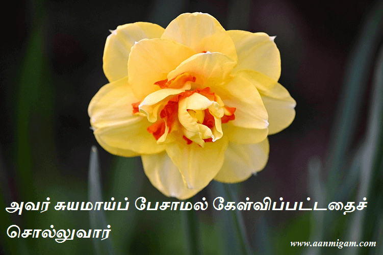 அவர் சுயமாய்ப் பேசாமல் கேள்விப்பட்டதைச் சொல்லுவார்