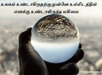 உலகம் உண்டாகிறதற்குமுன்னே உம்மிடத்தில் எனக்கு உண்டாயிருந்த மகிமை