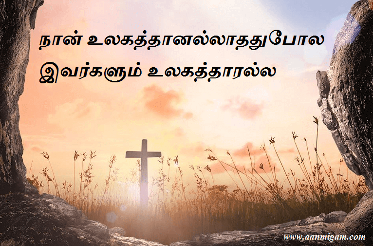 நான் உலகத்தானல்லாததுபோல இவர்களும் உலகத்தாரல்ல