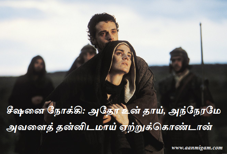 சீஷனை நோக்கி: அதோ உன் தாய், அந்நேரமே அவளைத் தன்னிடமாய் ஏற்றுக்கொண்டான்