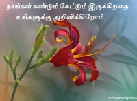 நாங்கள் கண்டும் கேட்டும் இருக்கிறதை உங்களுக்கு அறிவிக்கிறோம்.