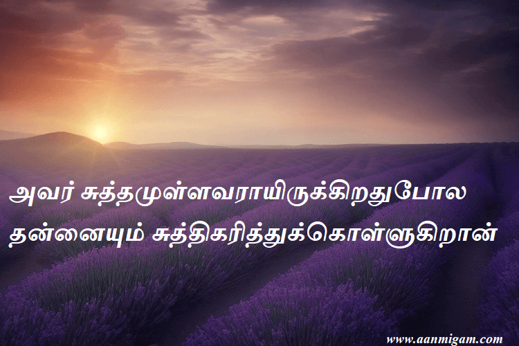 அவர் சுத்தமுள்ளவராயிருக்கிறதுபோல தன்னையும் சுத்திகரித்துக்கொள்ளுகிறான்