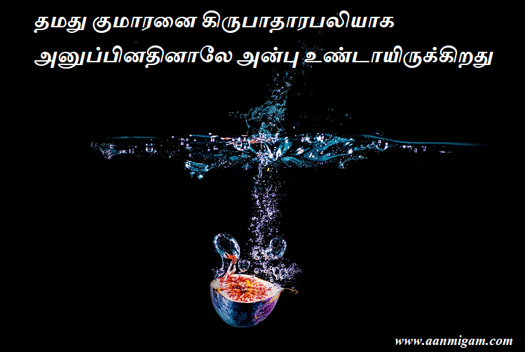 தமது குமாரனை கிருபாதாரபலியாக அனுப்பினதினாலே அன்பு உண்டாயிருக்கிறது