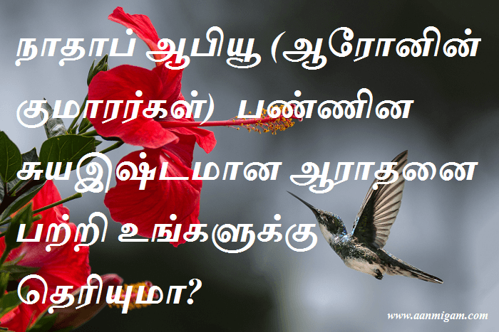 நாதாப் ஆபியூ (ஆரோனின் குமாரர்கள்) பண்ணின சுயஇஷ்டமான ஆராதனை பற்றி உங்களுக்கு தெரியுமா